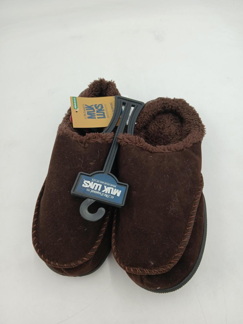 Muk Luks Slippers Shoes Mens Brown Moccasin Memory Foam House Cozy Size 10